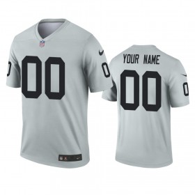 Miesten Las Vegas Raiders NFL Pelipaita Custom Silver Inverted Legend